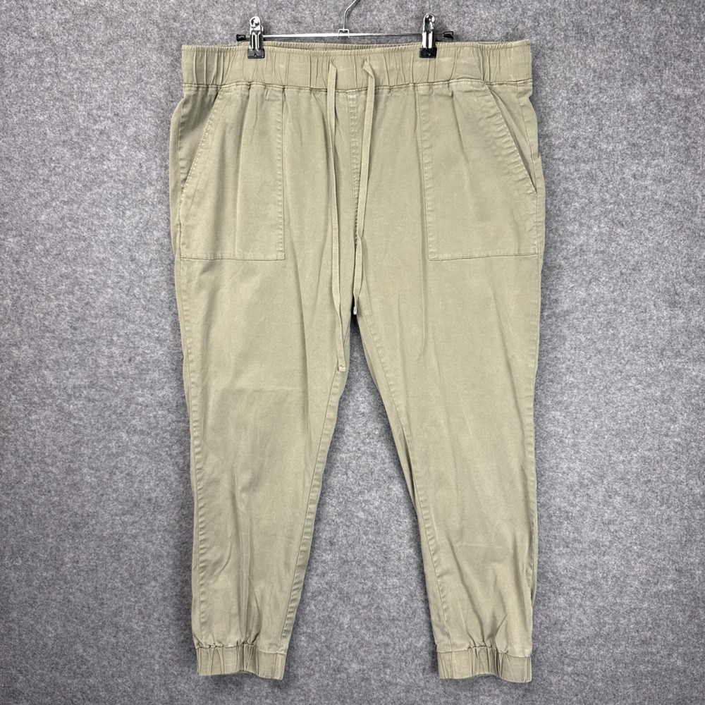 Buffalo David Bitton Mens Olive‎ Green Tencel Jogger Pants Size Large Drawstring